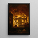 L'incendie à l'Opéra du Palais-Royal - Hubert Robert — gerahmtes Bild an der Wand