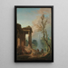 Der Portikus eines Landsitzes - Hubert Robert — gerahmtes Bild an der Wand