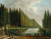 Der Park einer Landvilla mit Personen, die in der Nähe eines Wasserfalls spazieren gehen - Hubert Robert — Ansicht des Kunstwerks