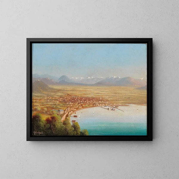 Ansicht auf Bregenz - Hubert Sattler — gerahmtes Bild an der Wand