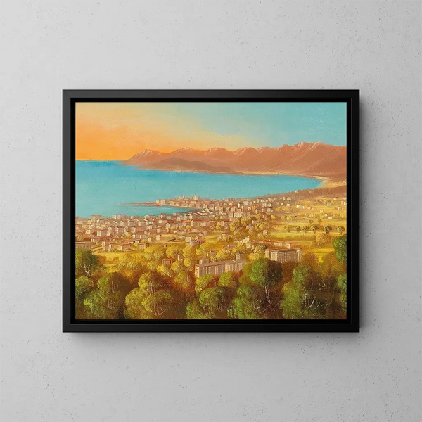 Ansicht von Cannes - Hubert Sattler — gerahmtes Bild an der Wand
