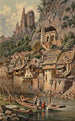 Ansicht der felsigen Kirche und der Ruinen der Burg in Idar-Oberstein - Hubert Sattler — Ansicht des Kunstwerks