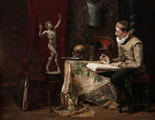 L'Atelier de l'artiste avec autoportrait - Hugo Birger — Ansicht des Kunstwerks
