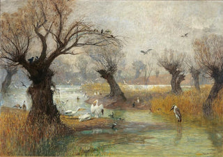 Hugo Charlemont - Pelikane am Flussufer.webp