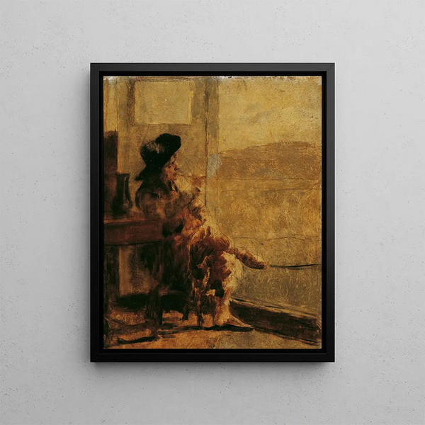Raucher sitzend - Hugo Charlemont — gerahmtes Bild an der Wand