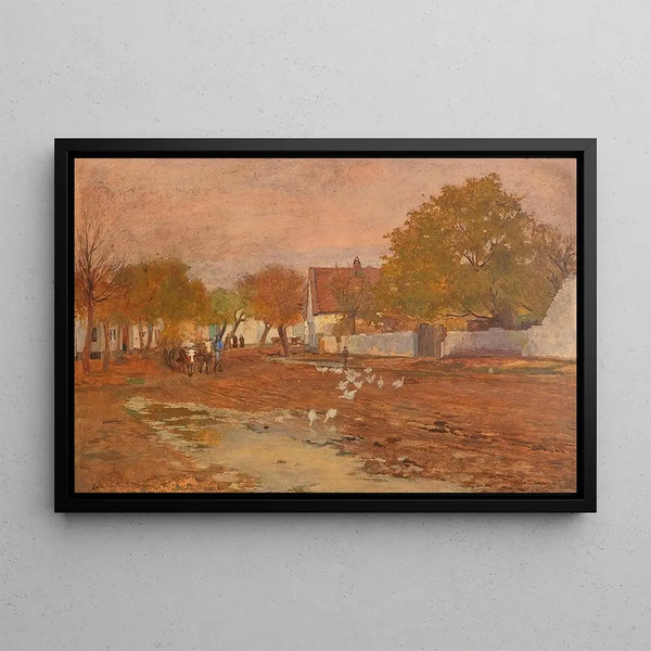 Rue de village - Hugo Charlemont — gerahmtes Bild an der Wand