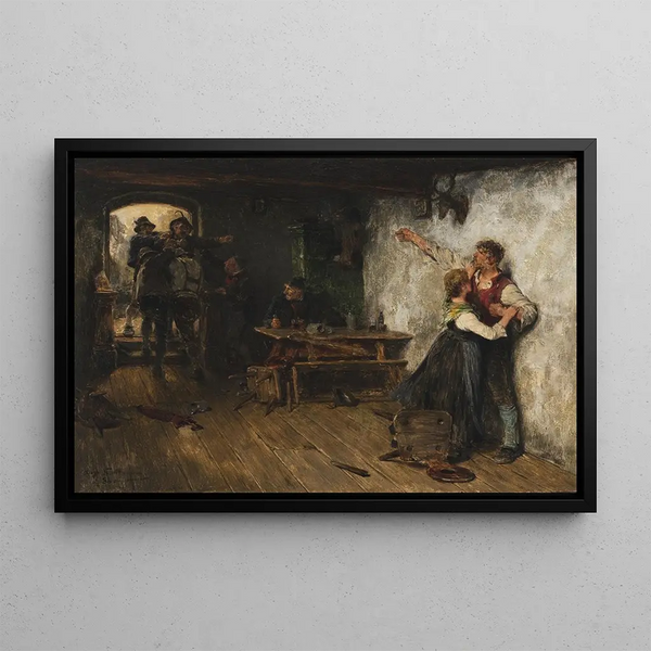 Bagarre - Hugo Kauffmann — gerahmtes Bild an der Wand