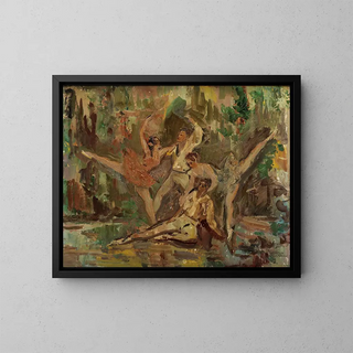 La danse de ballet - Hugo Kaufmann — gerahmtes Bild an der Wand