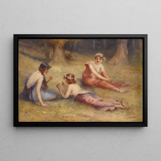 Hugo Lffler - The Three Graces In A Meadow.webp