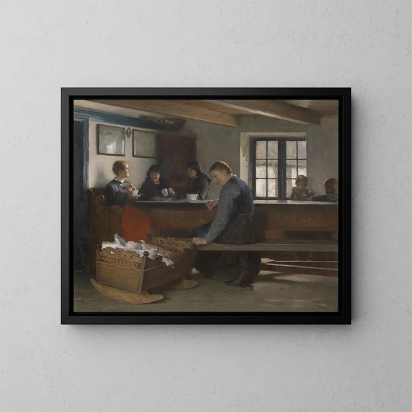 Besuch beim Mieter - Hugo Salmson — gerahmtes Bild an der Wand