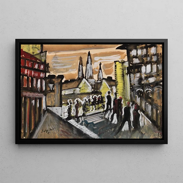 Stadtansicht - Hugo Scheiber — gerahmtes Bild an der Wand