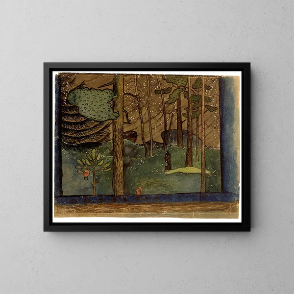 Herbst im Wald - Hugo Simberg — gerahmtes Bild an der Wand