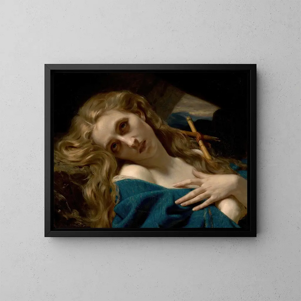 Marie Madeleine dans la grotte - Hugues Merle — gerahmtes Bild an der Wand