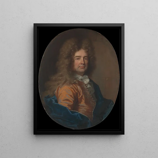 Portrait eines Mannes - Hyacinthe Rigaud — gerahmtes Bild an der Wand