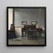 Ida in einem Interieur mit Klavier - Vilhelm Hammershøi — gerahmtes Bild an der Wand