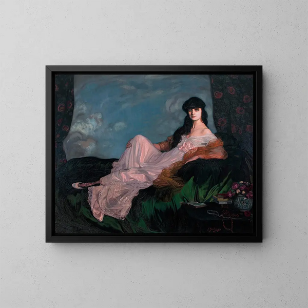 Gräfin Mathieu de Noailles Anna Elisabeth de Brancovan - Ignacio Zuloaga — gerahmtes Bild an der Wand