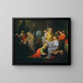 Die kleine Zimmer der Witwe - Ignaz Dullinger — gerahmtes Bild an der Wand