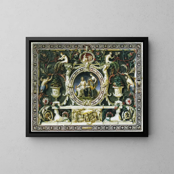 Jupiter und Hebe - Ignaz Unterberger — gerahmtes Bild an der Wand