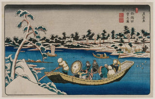Ikeda Eisen - A Distant View of Snow on the Sumida River in Edo.webp