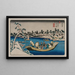 Eine ferne Aussicht auf den Schnee am Fluss Sumida in Edo - Ikeda Eisen — gerahmtes Bild an der Wand