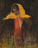 Portrait einer Dame mit gelbem Schal - Ilya Abramovich Grinman — Ansicht des Kunstwerks