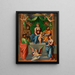 Das Madonnenbild mit Kind auf Thron mit heiligen Paul, Franz von Assisi, Josef und Maria Magdalena - Innocenzo da Imola — gerahmtes Bild an der Wand