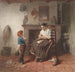 Innenaufnahme mit einem kleinen Jungen, einem Drachen und einer Frau - Frederik Willem Zürcher — Ansicht des Kunstwerks