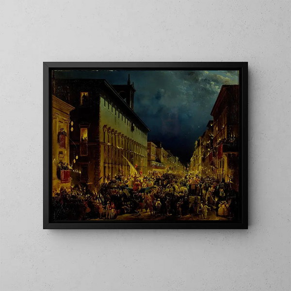 Abend in Rom - Ippolito Caffi — gerahmtes Bild an der Wand