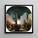 Piazza Colonna, Rom - Ippolito Caffi — gerahmtes Bild an der Wand
