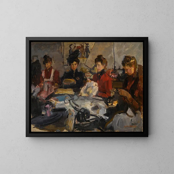 L'atelier der Hutmacherinnen - Isaac Israëls — gerahmtes Bild an der Wand