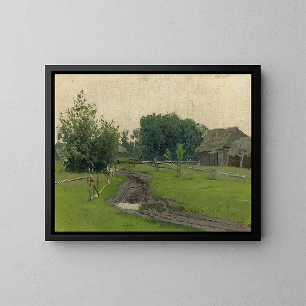 Route de village - Isaac Levitan — gerahmtes Bild an der Wand