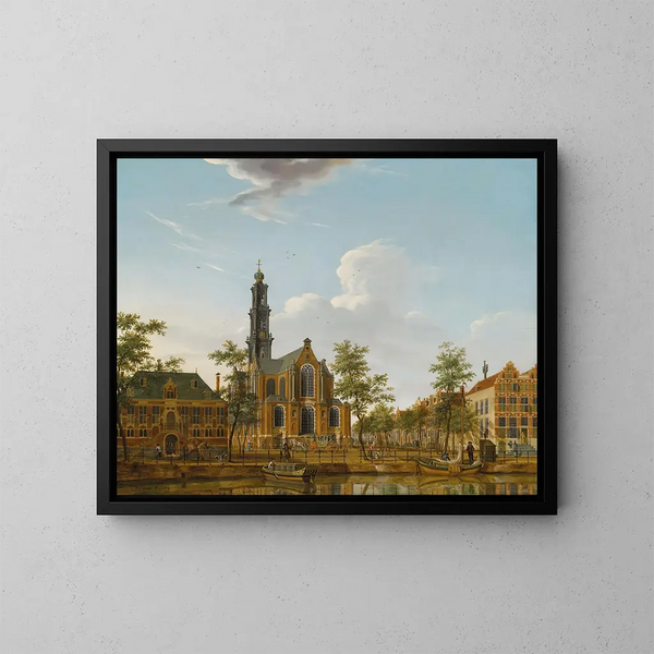 Ansicht der Westerkerk Ansicht vom Keizersgracht in Amsterdam - Isaac Ouwater — gerahmtes Bild an der Wand