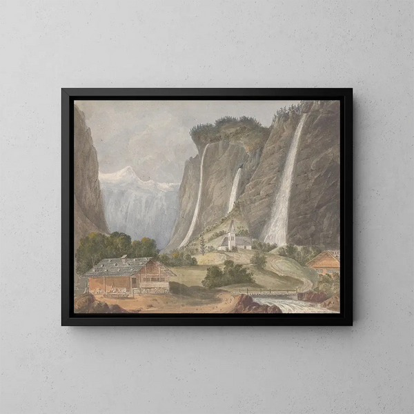Cascades de Staubbach, Lauterbrunnen, Schweiz - Isaac Weld — gerahmtes Bild an der Wand