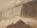 Aussicht auf die Niagarafälle mit zwei Figuren auf einem Felsen im Vordergrund rechts - Isaac Weld — Ansicht des Kunstwerks