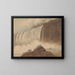 Aussicht auf die Niagarafälle mit zwei Figuren auf einem Felsen im Vordergrund rechts - Isaac Weld — gerahmtes Bild an der Wand