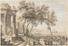 Fantastische Hafenansicht mit Architektur und Figuren - Isaac de Moucheron — Ansicht des Kunstwerks