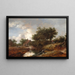 Wegweiser zu den Bauernhöfen an einem bewaldeten Bach - Isaack van Ruisdael — gerahmtes Bild an der Wand