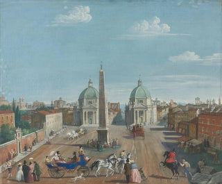 Rom, Blick auf die Piazza del Popolo - Italienische Schule — Ansicht des Kunstwerks