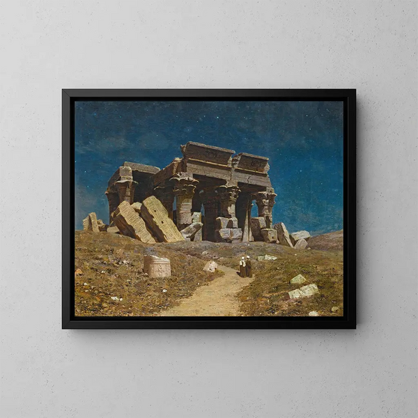 Das zerstörte Tempelbild von Kom Ombo in Ägypten - Ivan Fedorovich Choultse — gerahmtes Bild an der Wand