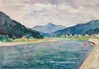 Ivan Ivanec - Pejza grski z rzek.webp