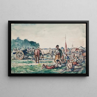 Ivan Ivanec - Scena historyczna odpoczynek taboru kozackiego.webp
