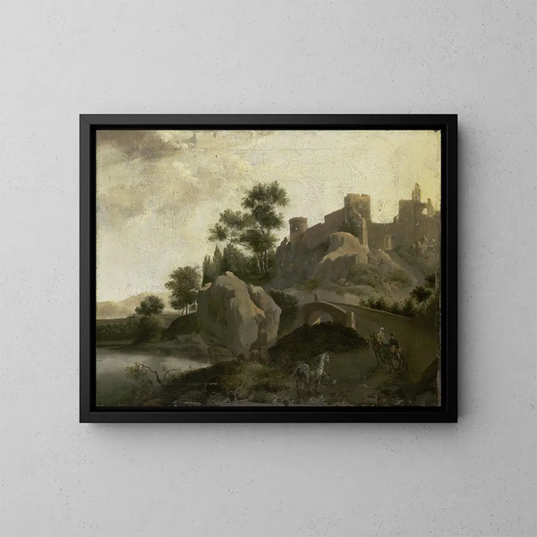 Landschaft Italien - Johann Georg Schieblius — gerahmtes Bild an der Wand