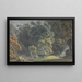 Flusslandschaft mit Wasserfall und großen Bäumen - J. S. Barth — gerahmtes Bild an der Wand