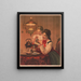 "En attendant papa" - J. Stiner — gerahmtes Bild an der Wand