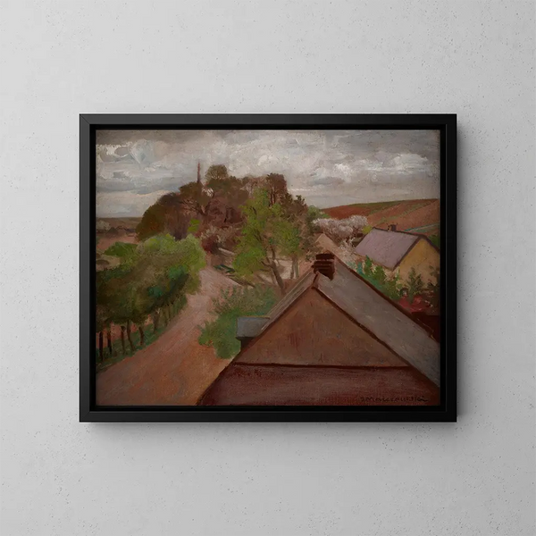 Ländliche Landschaft mit einer Straße - Jacek Malczewski — gerahmtes Bild an der Wand