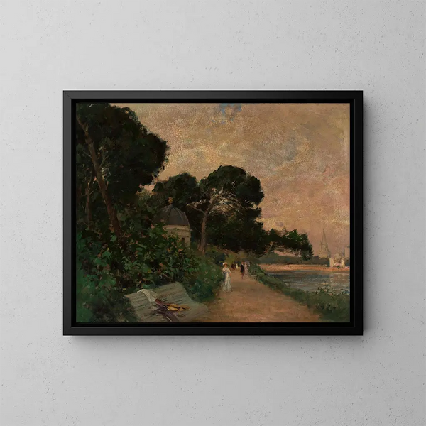 Landschaft mit einem Palast - Jacek Malczewski — gerahmtes Bild an der Wand