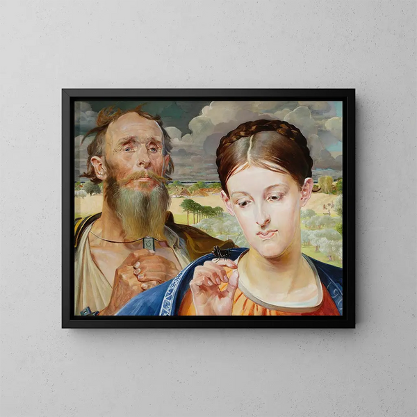 Musik, linke Flügel des Triptychons - Jacek Malczewski — gerahmtes Bild an der Wand
