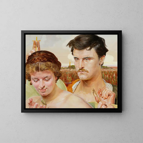 Musik-Gemälde, rechte Flügel des Triptychons - Jacek Malczewski — gerahmtes Bild an der Wand