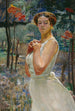 Portrait einer Frau vor einem Schlehenbusch - Jacek Malczewski — Ansicht des Kunstwerks