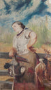 Frau, die Hühner schlüpft - Jacek Malczewski — Ansicht des Kunstwerks